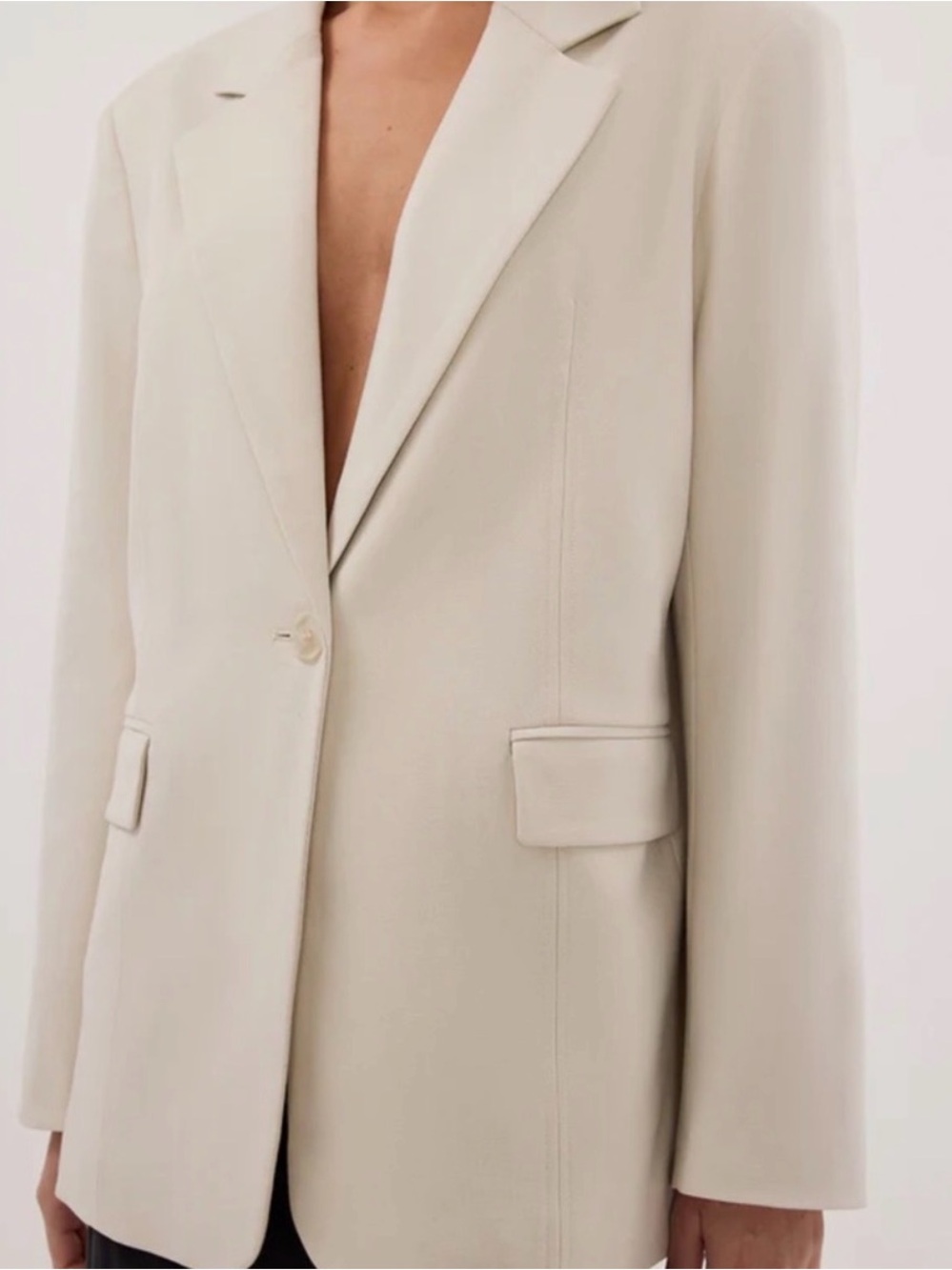 DISSH Cream Relaxed Blazer in Plaster 4 NWT